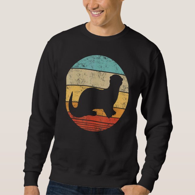 Vintage Sunset Retro Otter Sea Animal Sweatshirt (Front)
