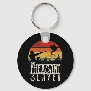 Vintage Sunset Retro Style Pheasant Hunting Pheasa Key Ring
