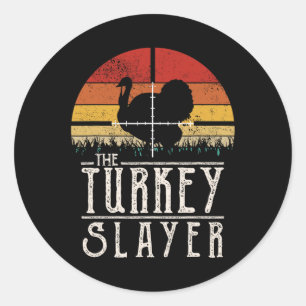 Vintage Sunset Retro Style Turkey Hunting Turkey S Classic Round Sticker