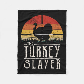 Vintage Sunset Retro Style Turkey Hunting Turkey S Fleece Blanket