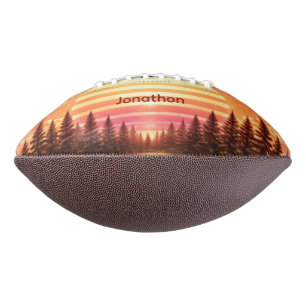 Vintage Sunset Retro Vibe Custom Name Unisex Football