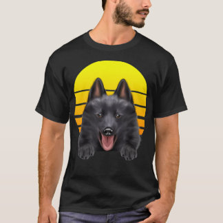 Vintage Sunset Schipperke Dog Lover  T-Shirt