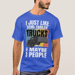 Vintage Sunset Semi-Trailer Trucks Truck Driver  T-Shirt