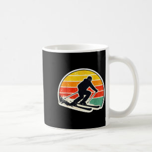 Vintage sunset skier silhouette retro skiing ski coffee mug
