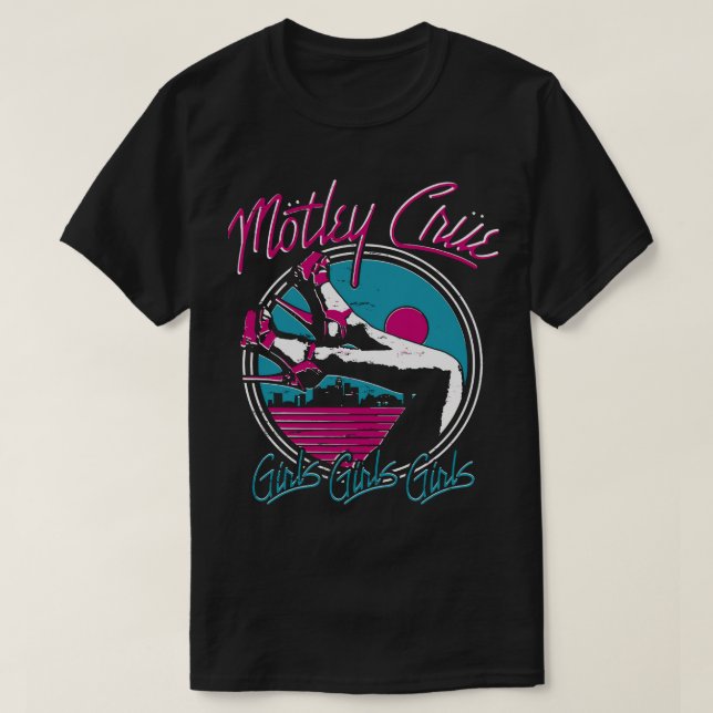 Vintage Sunset Skyline Rock Graphic Tee (Design Front)