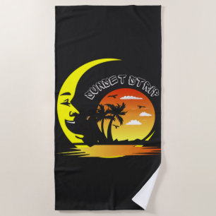 Vintage  Sunset Strip Beach Towel