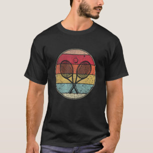 Vintage Sunset Tennis Rackets Balls Men Women Kids T-Shirt