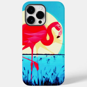 Vintage Sunset Tropical Lake Flamingo  Case-Mate iPhone 14 Pro Max Case