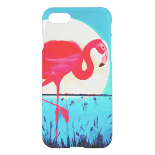 Vintage Sunset Tropical Lake Flamingo  iPhone SE/8/7 Case