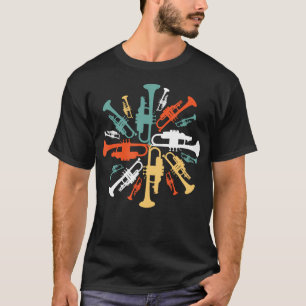 Vintage Sunset Trumpet Jazz Music Lover T-Shirt