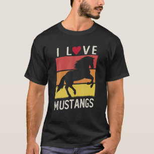 Vintage Sunset Wild Animal Mustang Cute Horse I Lo T-Shirt