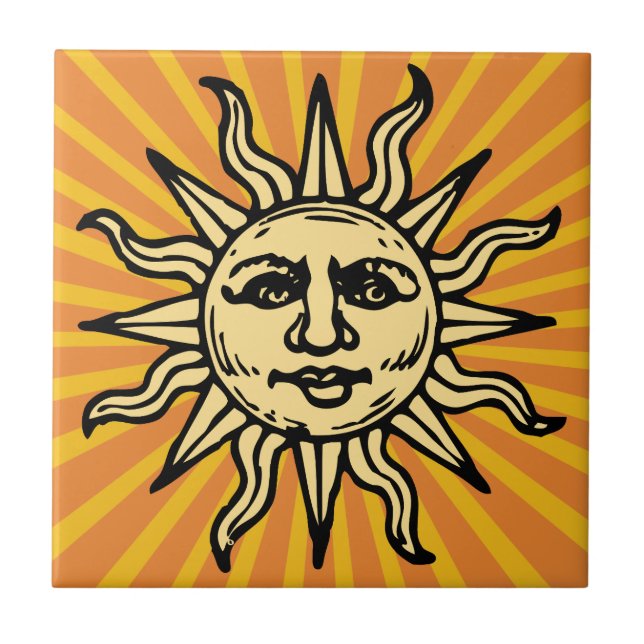 Vintage Sunshine Ceramic Tile (Front)