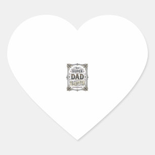 Vintage Super Dad Best Dad Ever Shirt Design_1 Heart Sticker