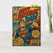 Vintage Superhero Dad Birthday
