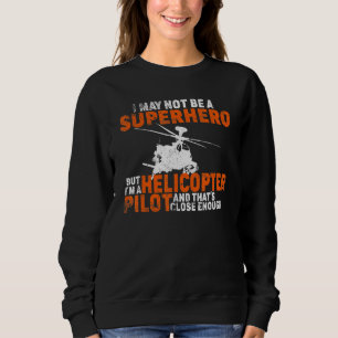 Vintage Superhero Helicopter Pilot Aviation Us Arm Sweatshirt