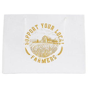 Vintage Support Your Local Farmers Farming Farm Fa Large Gift Bag