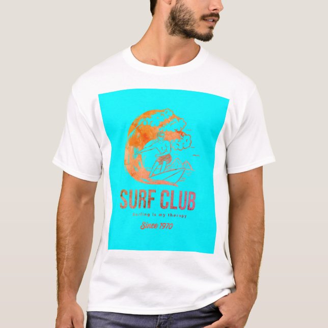 Vintage Surf Club Bright Graphic T-Shirt (Front)