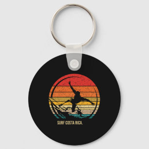 Vintage Surf Costa Rica Retro Surfer Surfing Key Ring