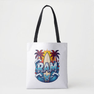 Vintage Surf Crew Tropical Vibe Graphic T-Shirt Tote Bag