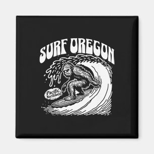 Vintage Surf Oregon Surfing Sasquatch Surfer  Magnet