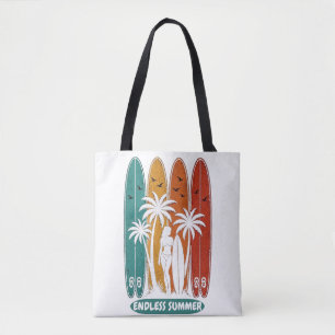 Vintage Surfboard Endless Summer Aesthetic Tote Bag