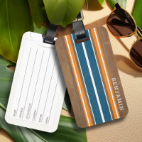 Vintage Surfboard Stripes - Subtle Wood Background