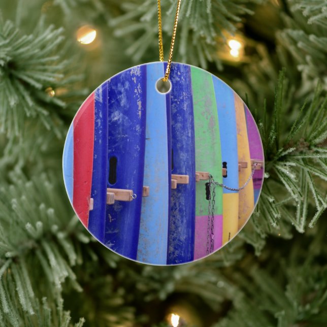 Vintage Surfboards Ceramic Ornament (Tree)