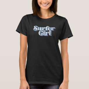 Vintage Surfer Girl Beach Retro 70's Cute Summer V T-Shirt