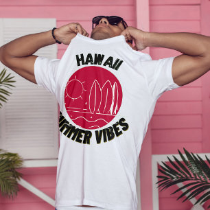 Vintage surfer red sun Hawaii summer vibes T-Shirt