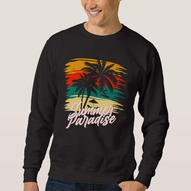 Vintage Surfer Retro Surfing Beach Summer Vacation Sweatshirt (Front)
