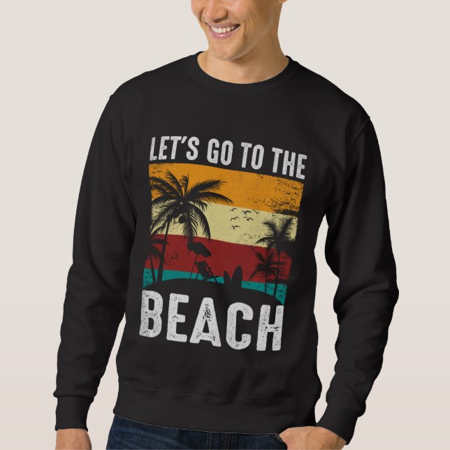 Vintage Surfer Retro Surfing Beach Summer Vacation Sweatshirt (Front)