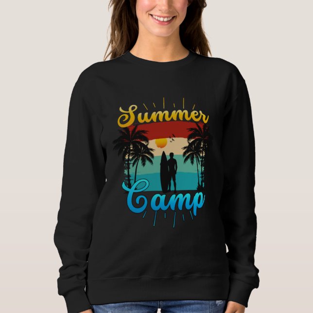 Vintage Surfer Retro Surfing Beach Summer Vacation Sweatshirt (Front)