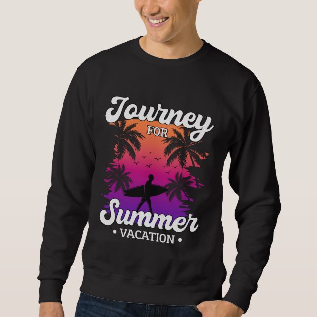 Vintage Surfer Retro Surfing Beach Summer Vacation Sweatshirt (Front)