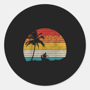 Vintage Surfer Retro Surfing Beach Surf  Classic Round Sticker