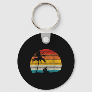 Vintage Surfer Retro Surfing Beach Surf Key Ring