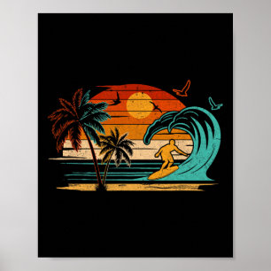Vintage Surfer Retro Surfing Beach Surf  Poster