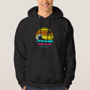 Vintage Surfer Surfing Beach Retro Sunset Summer P Hoodie