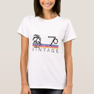 Vintage Surfing 1970 Pacific Ocean Sunset Birthday T-Shirt