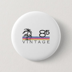 Vintage Surfing 1985 Pacific Ocean Sunset 40th Bir 6 Cm Round Badge