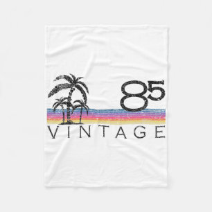 Vintage Surfing 1985 Pacific Ocean Sunset 40th Bir Fleece Blanket