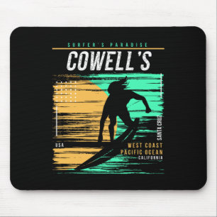 Vintage Surfing Cowell's California Surfers Paradi Mouse Pad