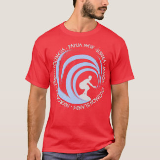 Vintage Surfing Lovers Fan Beach South Pacific T-Shirt