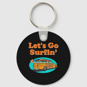 Vintage Surfing Pacific Ocean Surfboard Station Wa Key Ring