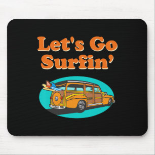 Vintage Surfing Pacific Ocean Surfboard Station Wa Mouse Pad
