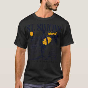 Vintage Surfing St Simons Island Georgia Retro Sur T-Shirt