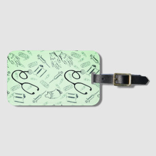 Vintage surgeon medical doctor pattern luggage tag