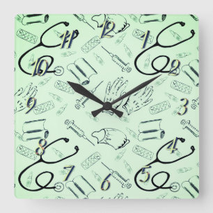 Vintage surgeon medical doctor square wall clock