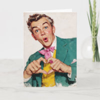 Vintage Surprise Heart Gesture