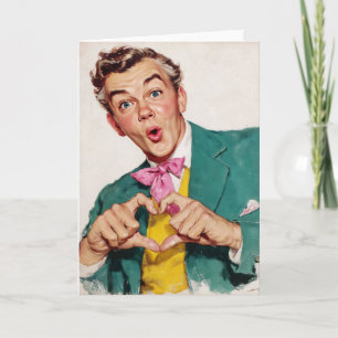Vintage Surprise Heart Gesture Card