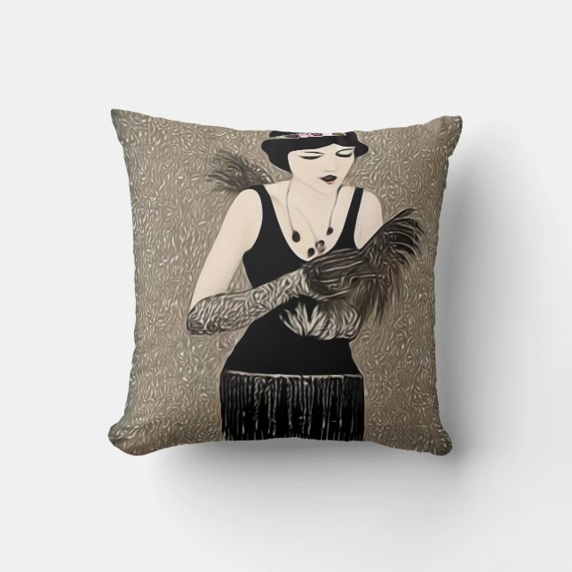 Vintage Surreal Art Deco Woman 10 Cushion (Front)
